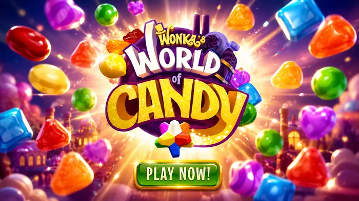 World of Candy key art with glossy gummy characters bursting outward